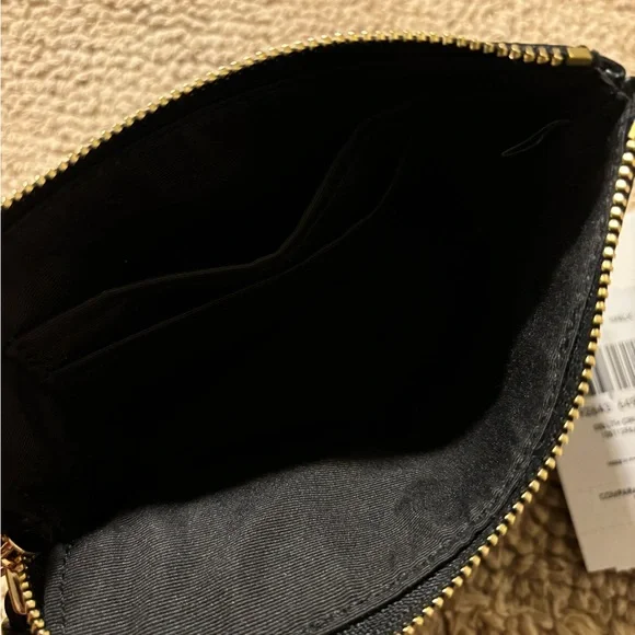 Coach Black Embossed Leather Pouch - Picture 5 of 6